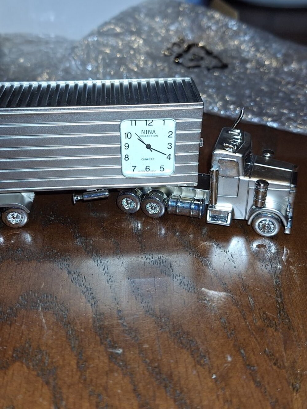 Sanis Enterprises 18 Wheeler Truck Clock, 5.5 by 2-Inch, Silver
